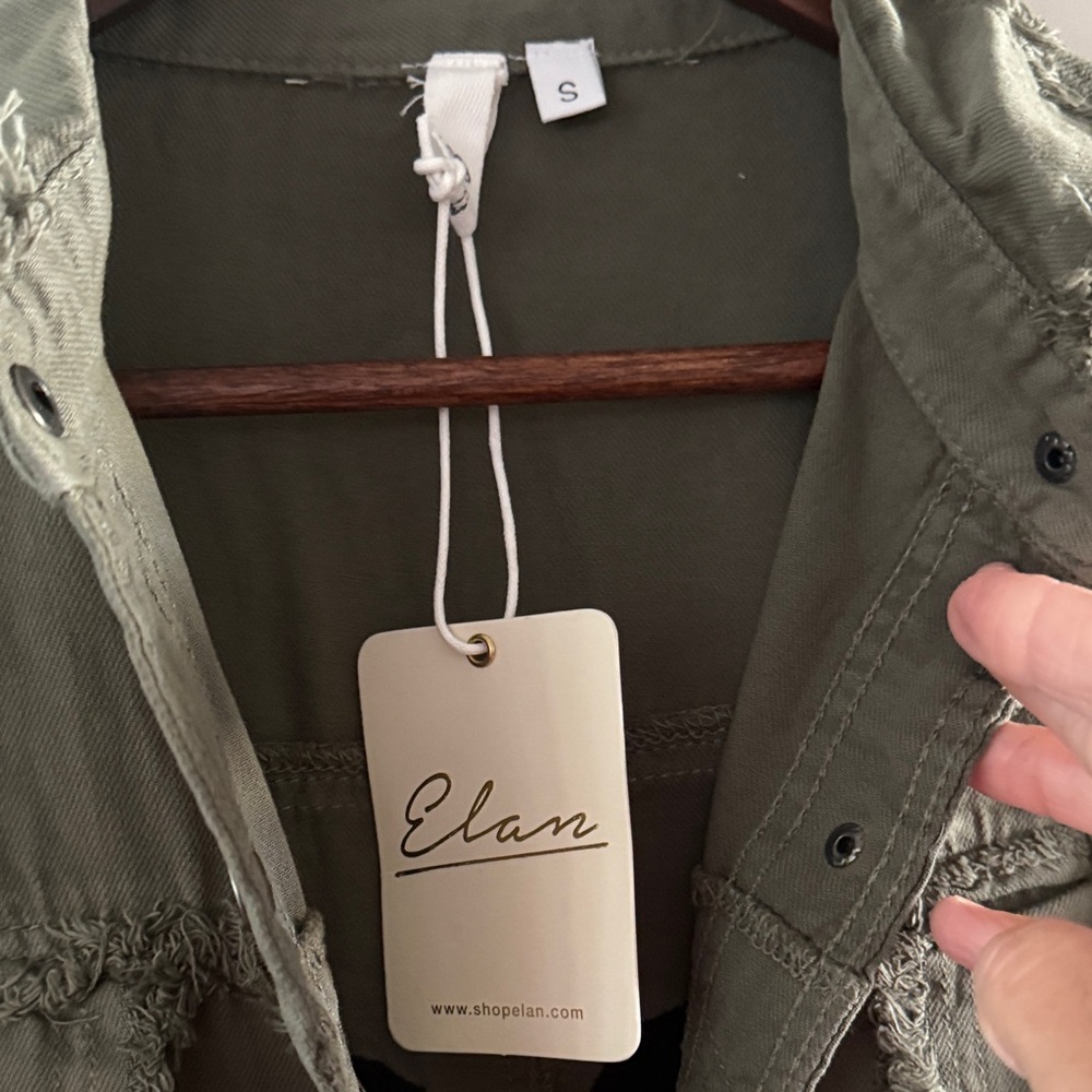 Elan Olive Rock & Roll Shacket- Size Small- Nwt View 4